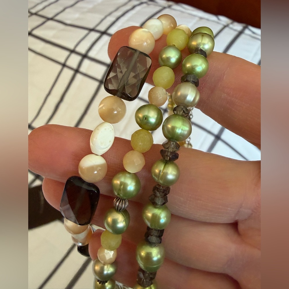 Ross-Simons Multi Stone Necklace in Brown and Green Tones - Picture 9 of 11